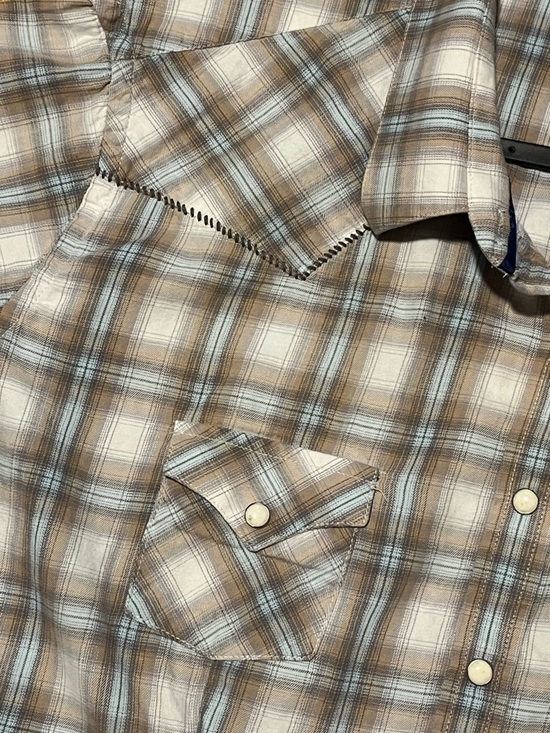 Rough Stock Panhandle Slim Plaid Western Shirt XXL 100% Cotton Snap Button - Picture 4 of 10